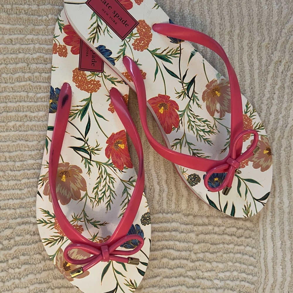 Kate Spade Pink Floral Women's Flip Flops